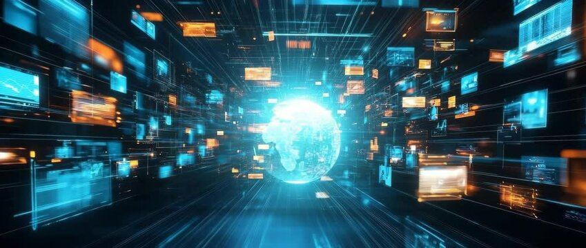 fiber optics background with lots of light spots - Powered by Adobe