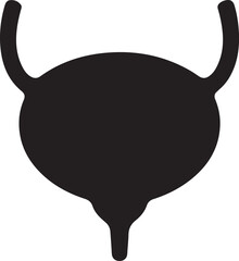Simple Black Silhouette Icon of a Human Urinary Bladder