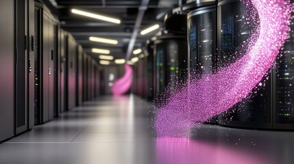 Data center transformation innovative technology modern facility digital environment futuristic viewpoint sparkling concept