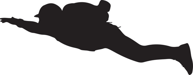 Silhouette of a Person Skydiving in Freefall