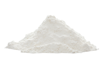  small pile of white powder isolated on white background