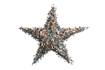 PNG Star-shaped puzzle piece cluster on black background