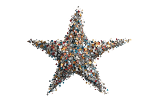 PNG Star-shaped puzzle piece cluster on black background