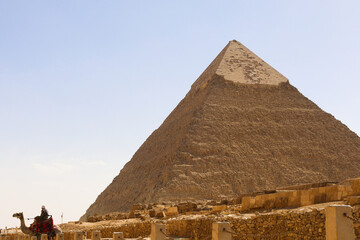 Pyramid of Khafre in Giza, Egypt with Clear Sky