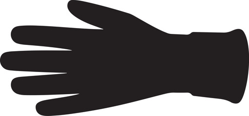 Black Silhouette of a Hand Wearing a Glove