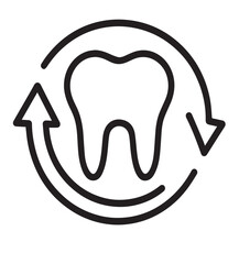 Tooth with Arrows – Dental Care and Oral Hygiene Icon