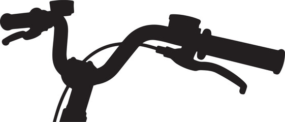 Bicycle Handlebars Silhouette with Brakes and Grips