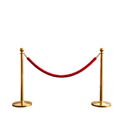 Elegant Gold Stanchions with Red Velvet Rope for Event and Red Carpet Situations