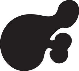 Abstract Black Blob Shape on White Background