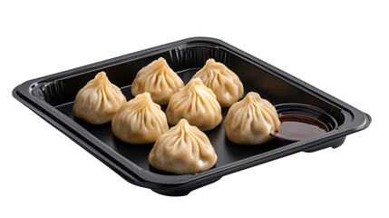 Steamed Asian Pork Dumplings with Soy Sauce and Green Onions