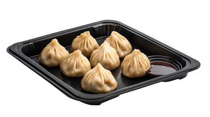 Steamed Asian Pork Dumplings with Soy Sauce and Green Onions