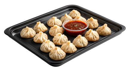 Steamed Asian Pork Dumplings with Soy Sauce and Green Onions
