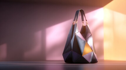 Geometric handbag in muted tones