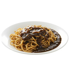 Aromatic Black Pepper Spaghetti A Culinary Delight isolated on transparent bacckground