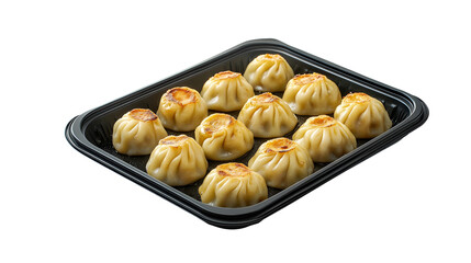 Steamed Asian Pork Dumplings with Soy Sauce and Green Onions