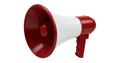 Isolated Red and White Megaphone