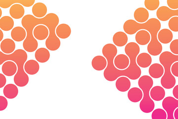 Abstract gradient background with metabols connected liquid molecules. Wallpaper of abstract patterns of connected dots, metabol. Minimalistic pattern of circles, dots. Vector illustration.