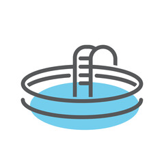 Swimming pool, jacuzzi, children's inflatable pool, icon, vector.
