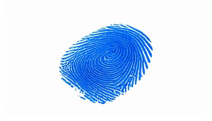 blue finger print on white background