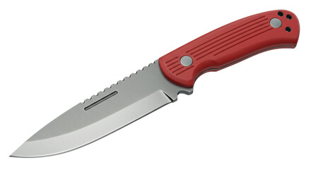 Isolated Red Handle Survival Knife