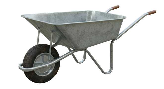 Isolated Metal Wheelbarrow