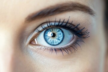 Obraz premium Stunning Close-Up of a Woman's Captivating Blue Eye