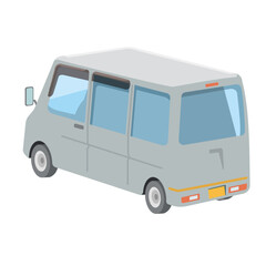 ベクターイラスト：グレーの軽ワゴン車