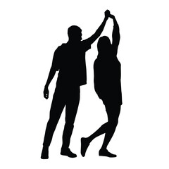 Silhouette of a couple dancing together