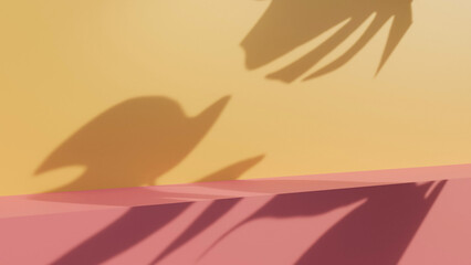 Minimal Tropical Shadow on Warm Pastel Background &ndash; Summer Abstract Design