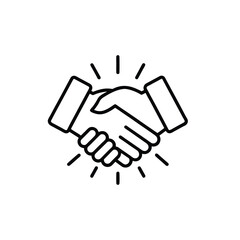 handshake line art vector icon illustration, handshake outline design