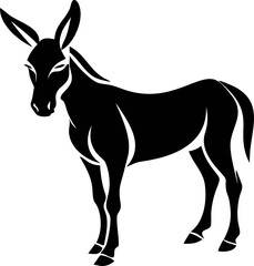 Simple donkey icon vector in flat style. Great for agriculture, countryside, or eco-friendly design projects.