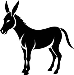 Elegant donkey icon vector with soft curves. Great for petting, educational content, or children's books.