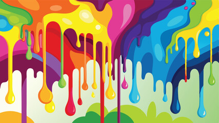 Colorful Paint Drips and Splash Art.