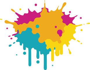Digital Vector Wet Paint Splatter Design.