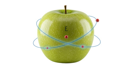 Isolated Apple with Electron Orbit