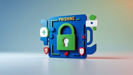 Naklejka premium a visually striking representation of phishing and cybercrime prevention