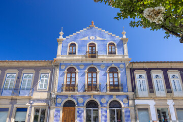 Charming Blue Tiled Building Standing