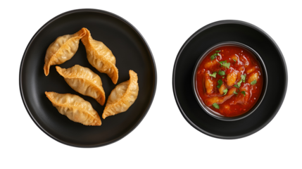 The concept of oriental cuisine. Uzbek food Manti or manty dumplings restaurant concept. Homemade Uzbek dish. recipe background. space for text. top view