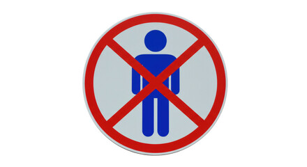 Isolated No Entry Sign