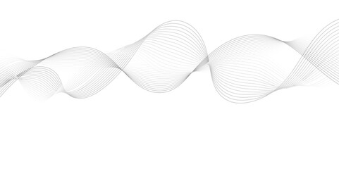 Abstract wave blend lines on transparent background. Design for banner, wallpaper, background and many more. Undulate Grey Wave Swirl, frequency sound wave, twisted curve lines with blend effect.	
