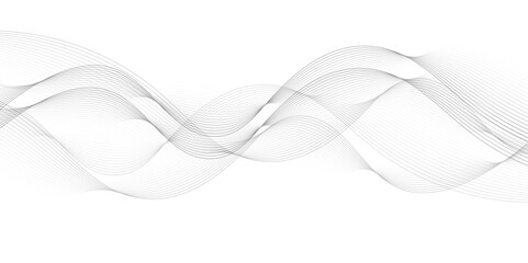Abstract wave blend lines on transparent background. Design for banner, wallpaper, background and many more. Undulate Grey Wave Swirl, frequency sound wave, twisted curve lines with blend effect.	
