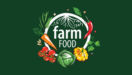 Vector logo of farm products, hand-drawn © butenkow