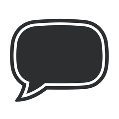 Naklejka premium Speech bubble icon in black and white on a transparent background 