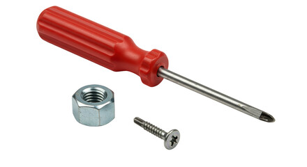 Isolated Screwdriver with Screw and Nut