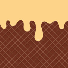 Waffle Melt Ice Cream Vector