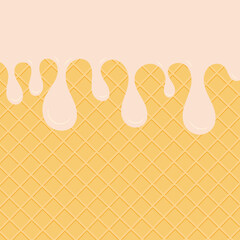 Waffle Melt Ice Cream Vector