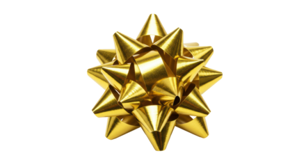 Isolated Gold Gift Bow