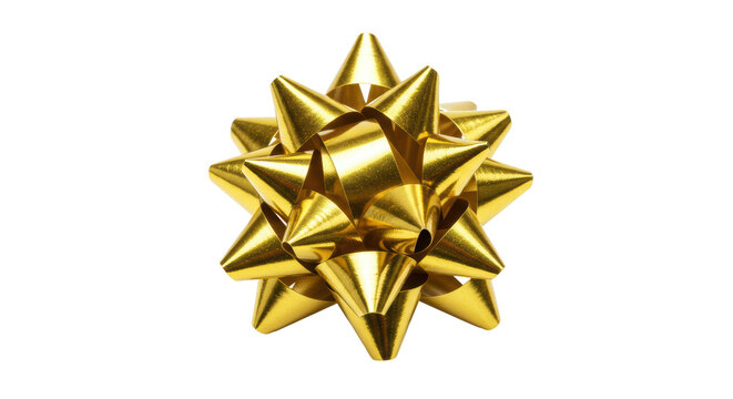 Isolated Gold Gift Bow