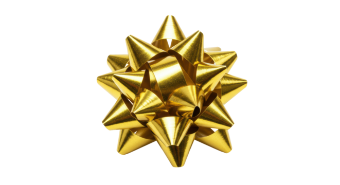 Isolated Gold Gift Bow