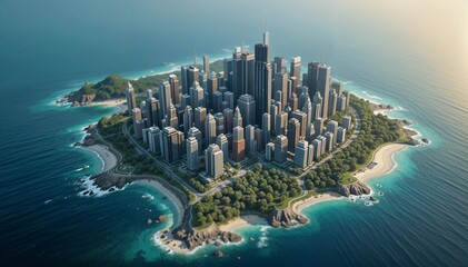 little megapolis on the tropical island